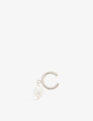 JUSTINE CLENQUET - Sidney palladium-plated brass and crystal pearl ear ...