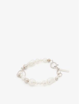 JUSTINE CLENQUET - Charly pearl-embellished palladium-plated brass