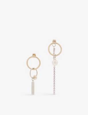 JUSTINE CLENQUET - Jill crystal-embellished palladium-plated brass ...