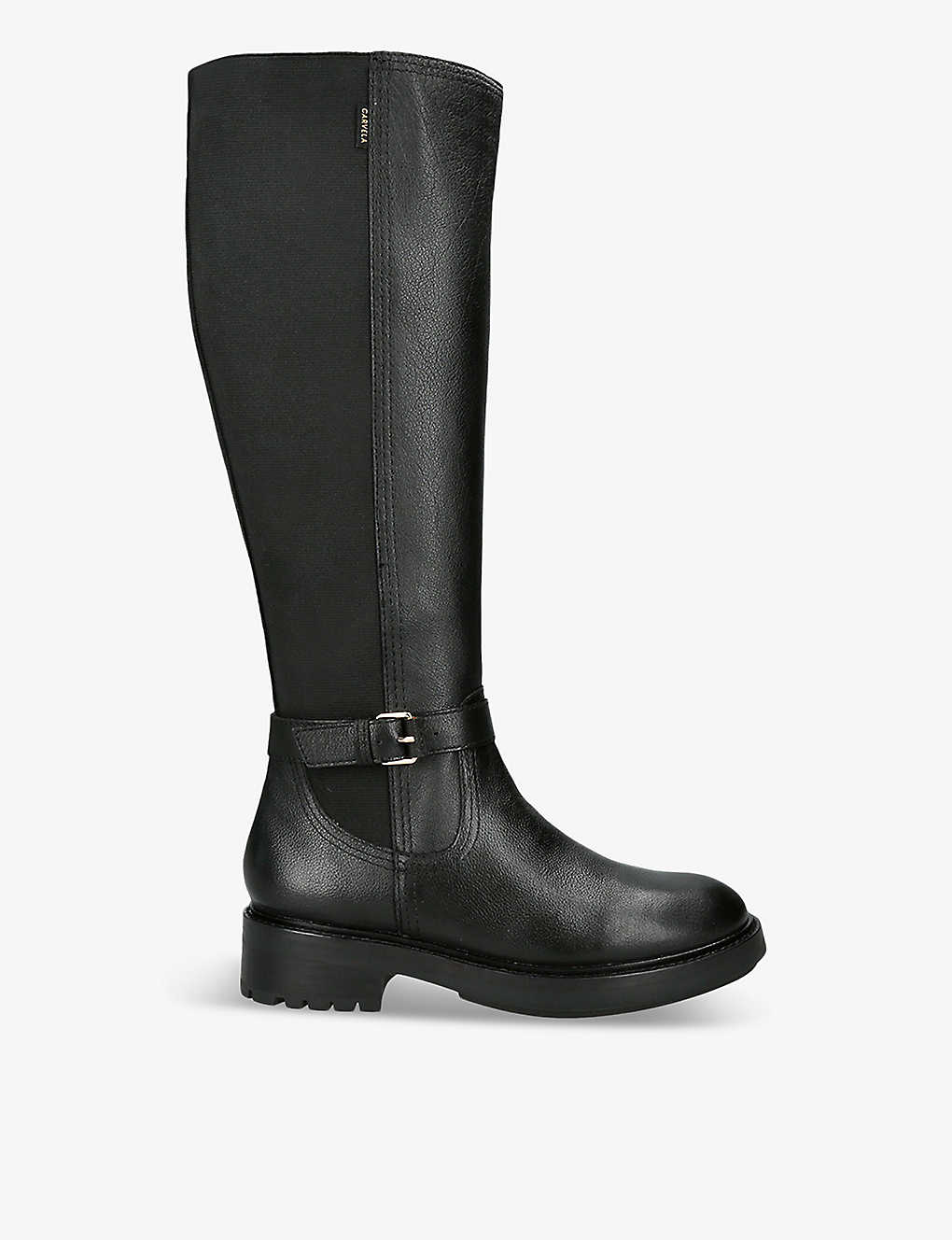 Carvela Comfort Womens Black Margot Buckle-embellished Leather High-leg Boots