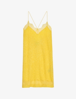 Zadig & Voltaire Crystal Silk Jacquard Dress In Sun