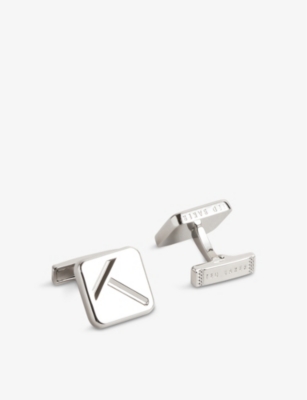 Engraved Silver Cufflink & Tie Clip Set Engraved for Him 