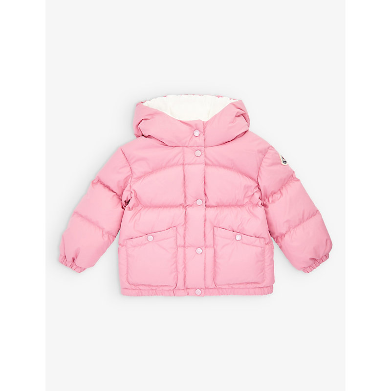 Moncler Babies' Pink Ebre Down Jacket In Medium Pink