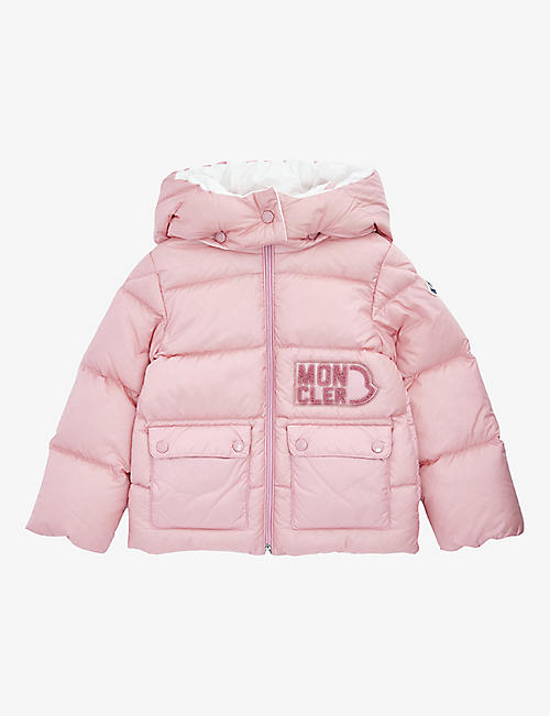 MONCLER: Abbaye hooded shell-down jacket 3 months-3 years