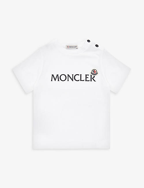 MONCLER: Logo-patch and printed cotton-jersey T-shirt 3 months-3 years
