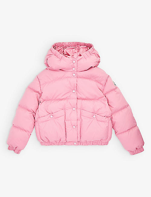 MONCLER: Ebre logo-embroidered shell-down hooded jacket 4-14 years