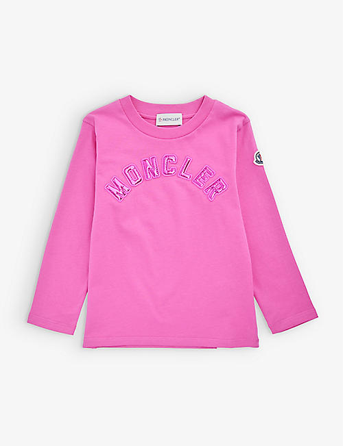 MONCLER: Foiled-logo cotton-jersey top 4-14 years