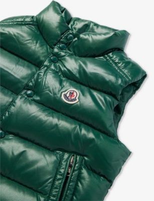 Shop Moncler Boys Green Kids Tib Quilted Shell-down Vest 4-14 Years