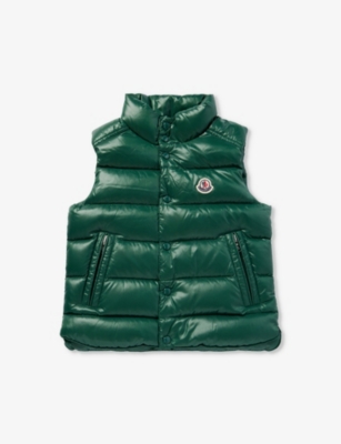 Moncler Boys Green Kids Tib Quilted Shell-down Vest 4-14 Years
