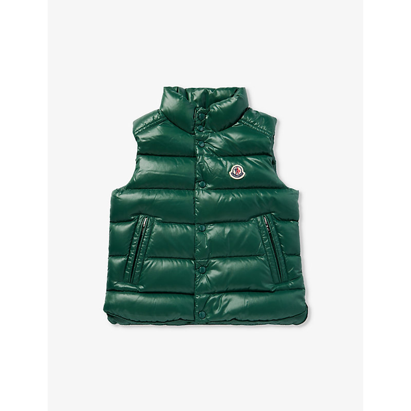 Moncler Boys Green Kids Tib Quilted Shell-down Vest 4-14 Years