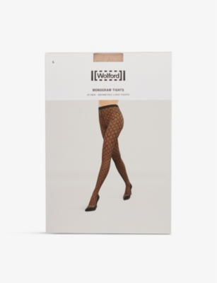 WOLFORD - Monogram high-rise patterned stretch-woven tights