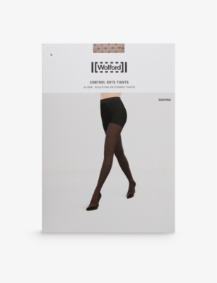 Wolford Control Dot-pattern High-rise In Fairly Light/black