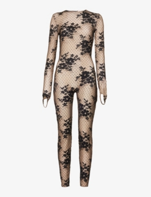 Wolford X N21 Pattie Jumpsuit In Vanilla Latte/black