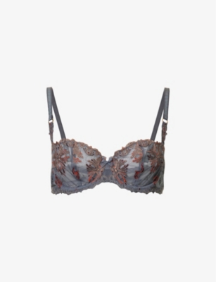 Chantelle Women's Champs Elysses Lace Unlined Demi Bra In 0pv Slate Grey