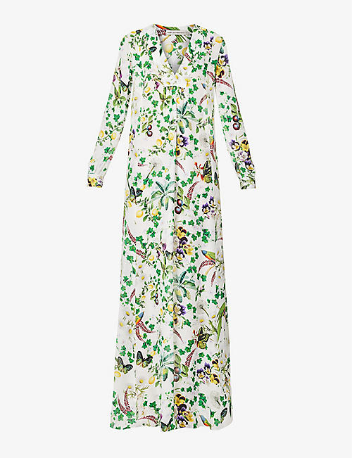 MARY KATRANTZOU: Toulon floral-print silk maxi dress
