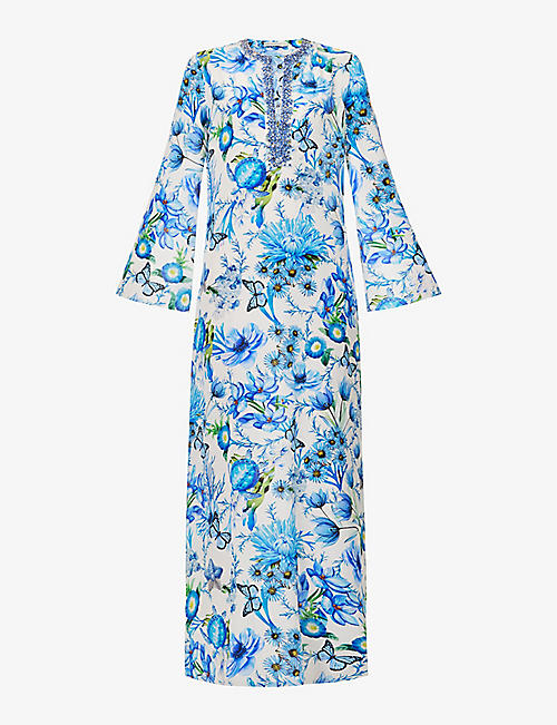 MARY KATRANTZOU: Collins floral-print silk-crepe maxi dress