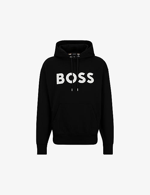 BOSS: Logo-print oversized cotton-jersey hoody