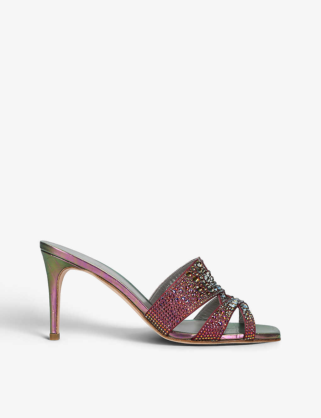 Gina Opera Crystal-embellished Leather Heeled Sandals In Red