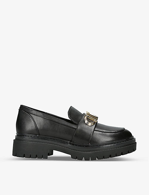 MICHAEL MICHAEL KORS: Parker logo-plaque lug-soled leather loafers