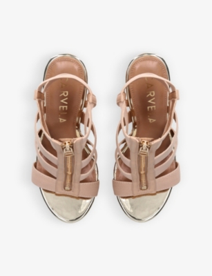 CARVELA WOMENS TAN KUNNING ELASTICATED-STRAP WOVEN WEDGE SANDALS EUR 41 / 8 UK 67992172