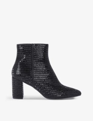CARVELA: Kianni stud-embellished woven heeled ankle boots