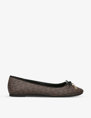 Michael Michael Kors Lillie Moc Womens Faux Leather Logo Moccasins In Brown