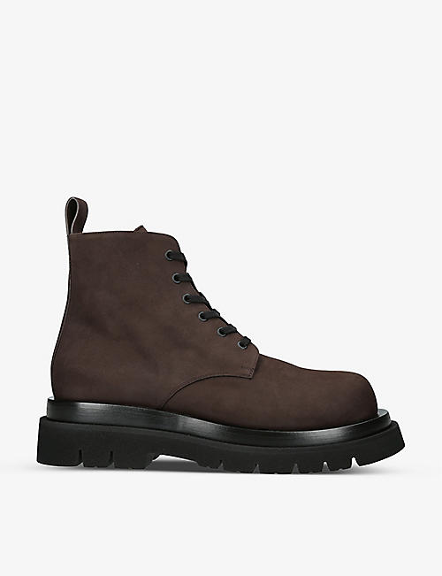 BOTTEGA VENETA: Lug chunky-sole leather ankle boots