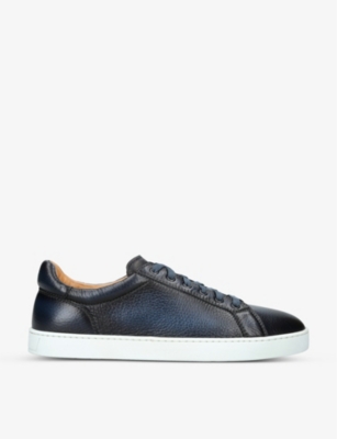 MAGNANNI: Costa brand-stamp leather low-top trainers