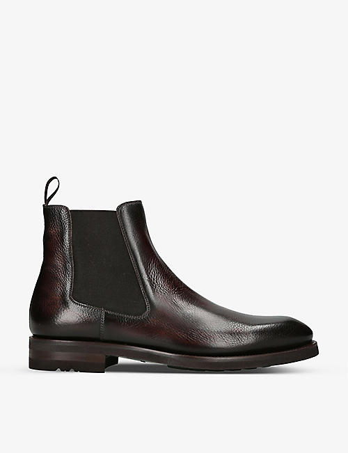 MAGNANNI: Grained leather Chelsea boots