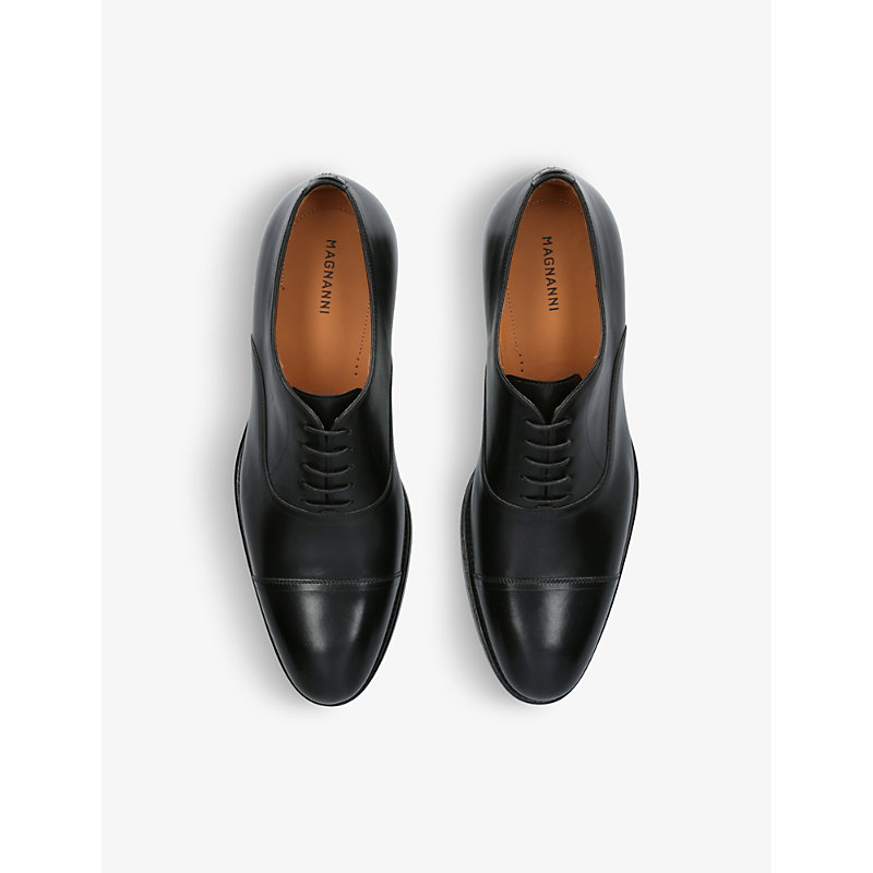 Shop Magnanni Flex Leather Oxford Shoes In Black