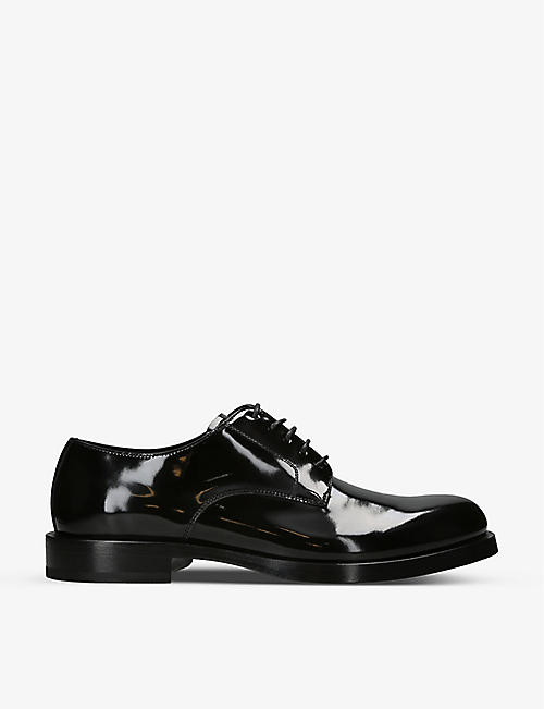 DOLCE & GABBANA: Round-toe leather Derby shoes