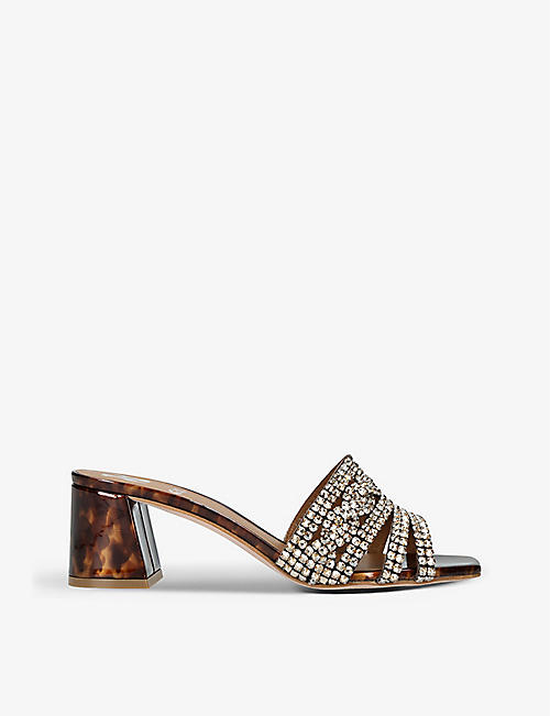 GINA: Utah embellished leather heeled sandals