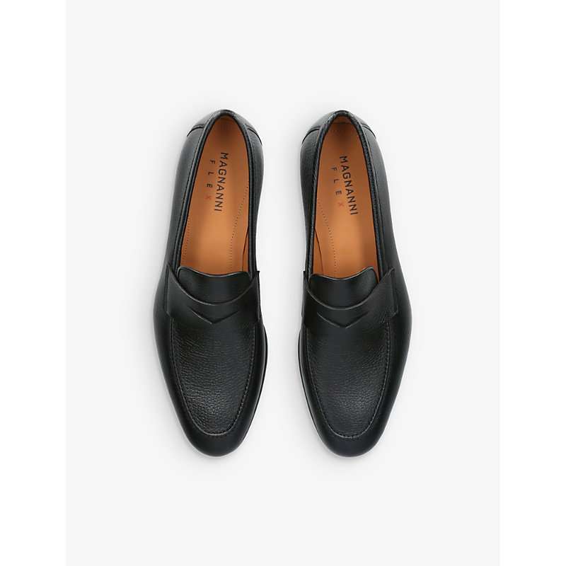 Shop Magnanni Diezma Leather Penny Loafers In Black