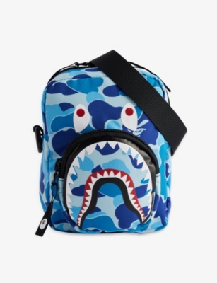 A Bathing Ape Camo Shark Mini Shell Cross-body Bag in Blue for Men