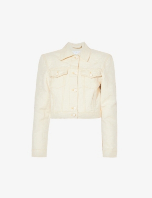 Casablanca Woman Jacket Cream Size 8 Cotton In Off White