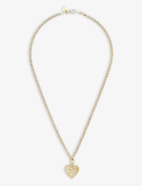 THE M JEWELERS: Te Amo heart-pendant sterling silver 18ct yellow-gold plated necklace