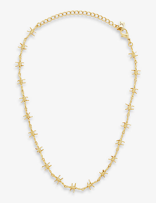 THE M JEWELERS: Barbwire gold-vermeil plated metal choker