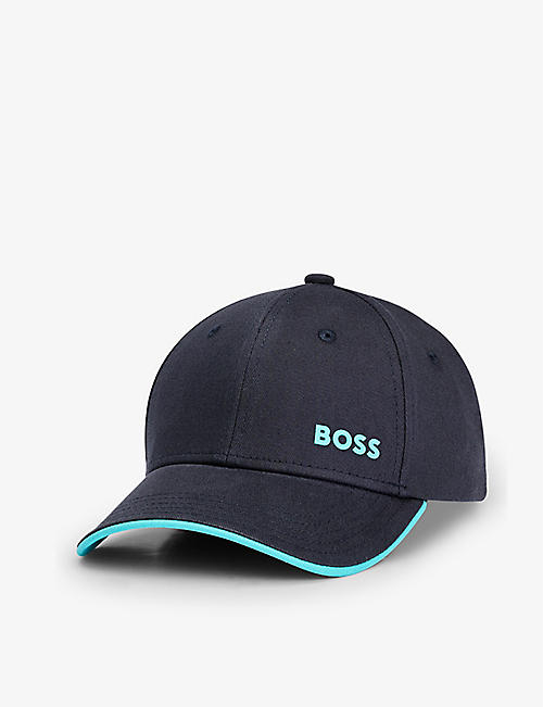 BOSS: Logo-embroidered contrast-piping cotton-twill cap