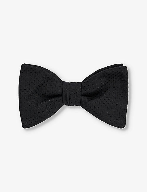 HUGO: Spotted silk-jacquard bow tie