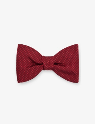 HUGO: Spotted silk-jacquard bow tie