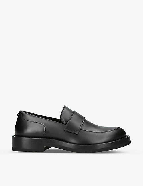 VALENTINO GARAVANI: Brand-debossed leather loafers
