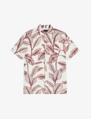 TED BAKER: Tagus short-sleeve regular-fit linen shirt