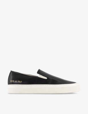 COMMON PROJECTS Number print leather slip on trainers Selfridges