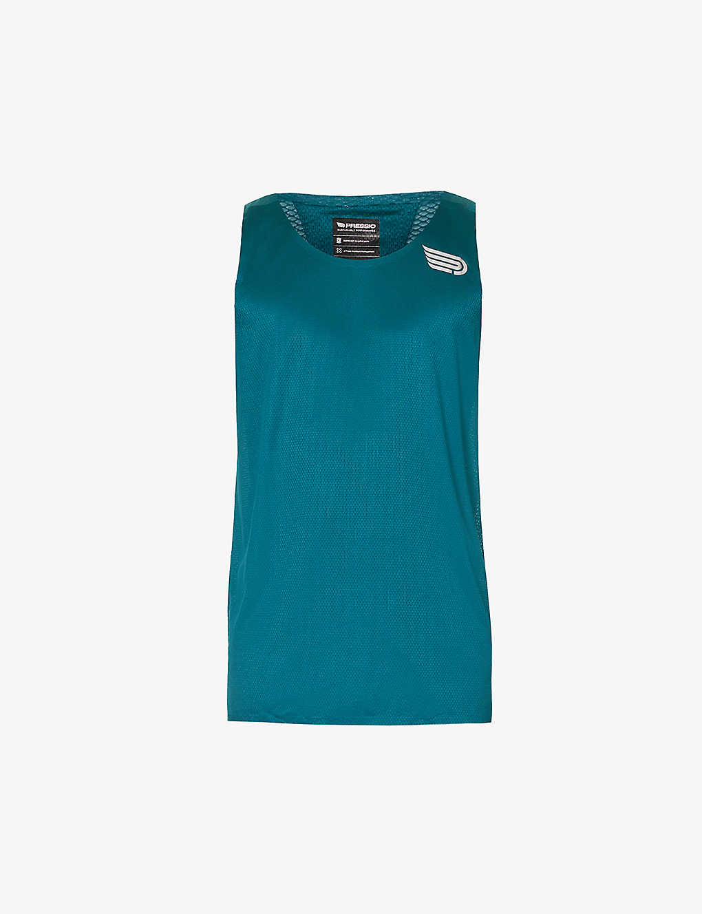 Pressio Womens Spruce Elite Singlet Scoop-neck Recycled-polyester Top