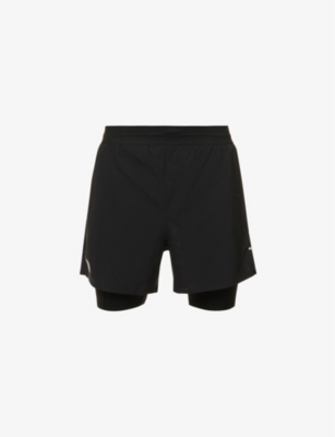 PRESSIO: Elite 2-in-1 brand-print regular-fit recycled-polyester blend shorts