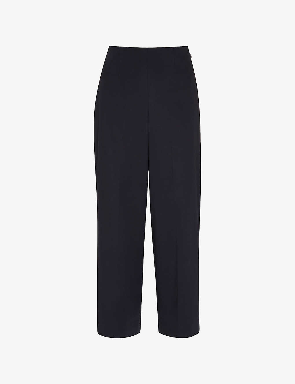 Whistles Womens Navy Katie Straight-leg Mid-rise Stretch-woven Trousers