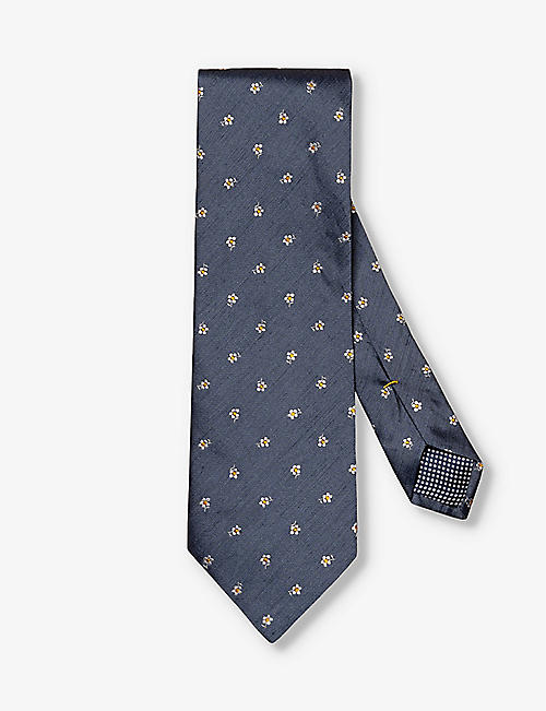 ETON: Patterned silk and linen tie