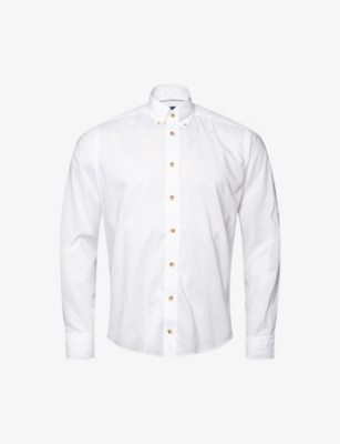 ETON: Casual single-cuff regular-fit cotton-poplin shirt