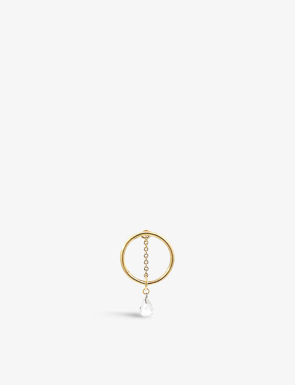The Alkemistry Womens Yellow Gold Halo 18ct Yellow-gold And 0.10ct Pear-cut Diamond Single Earring
