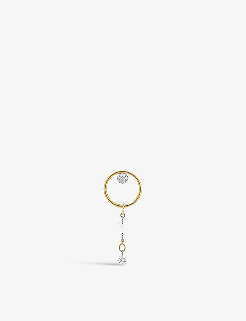 THE ALKEMISTRY: Eclipse 18ct white-gold and 0.36ct diamond single drop earring